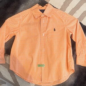 Polo by Ralph Lauren Men's Orange Checkered Shirt